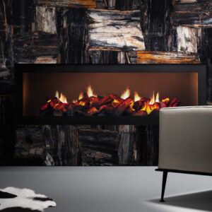 Камины из камня Petrified Wood Black Retro