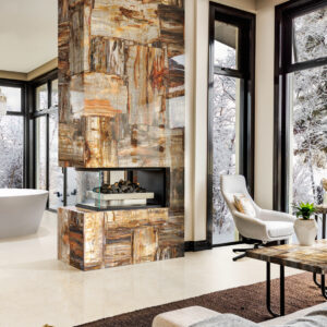 Камины из камня Petrified Wood Brown Retro
