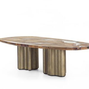 Итальянский стол из слэба и смолы Kauri Papilio Riva 1920