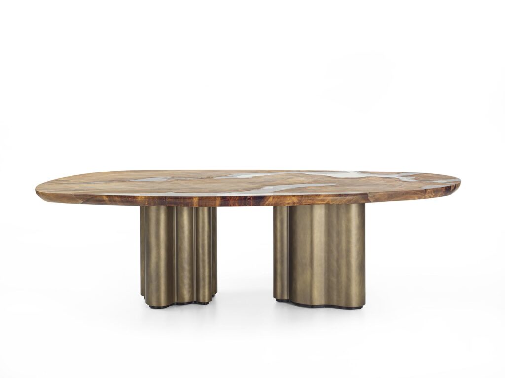 Стол из слэба и смолы Kauri Papilio Riva 1920
